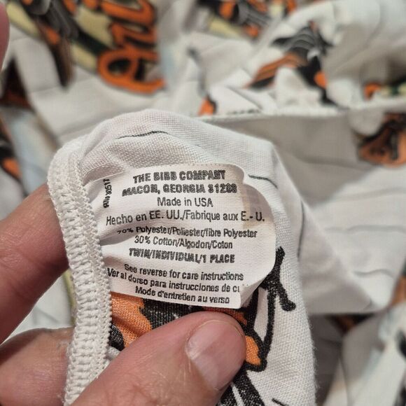 Vtg 1996 Bibb MLB Baltimore Orioles Baseball Fitted Flat Sheets Twin USA Made - Picture 5 of 7